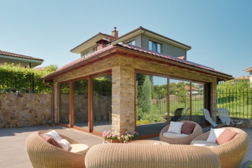 Modern house with home window tinting to protect from sun damage and heat